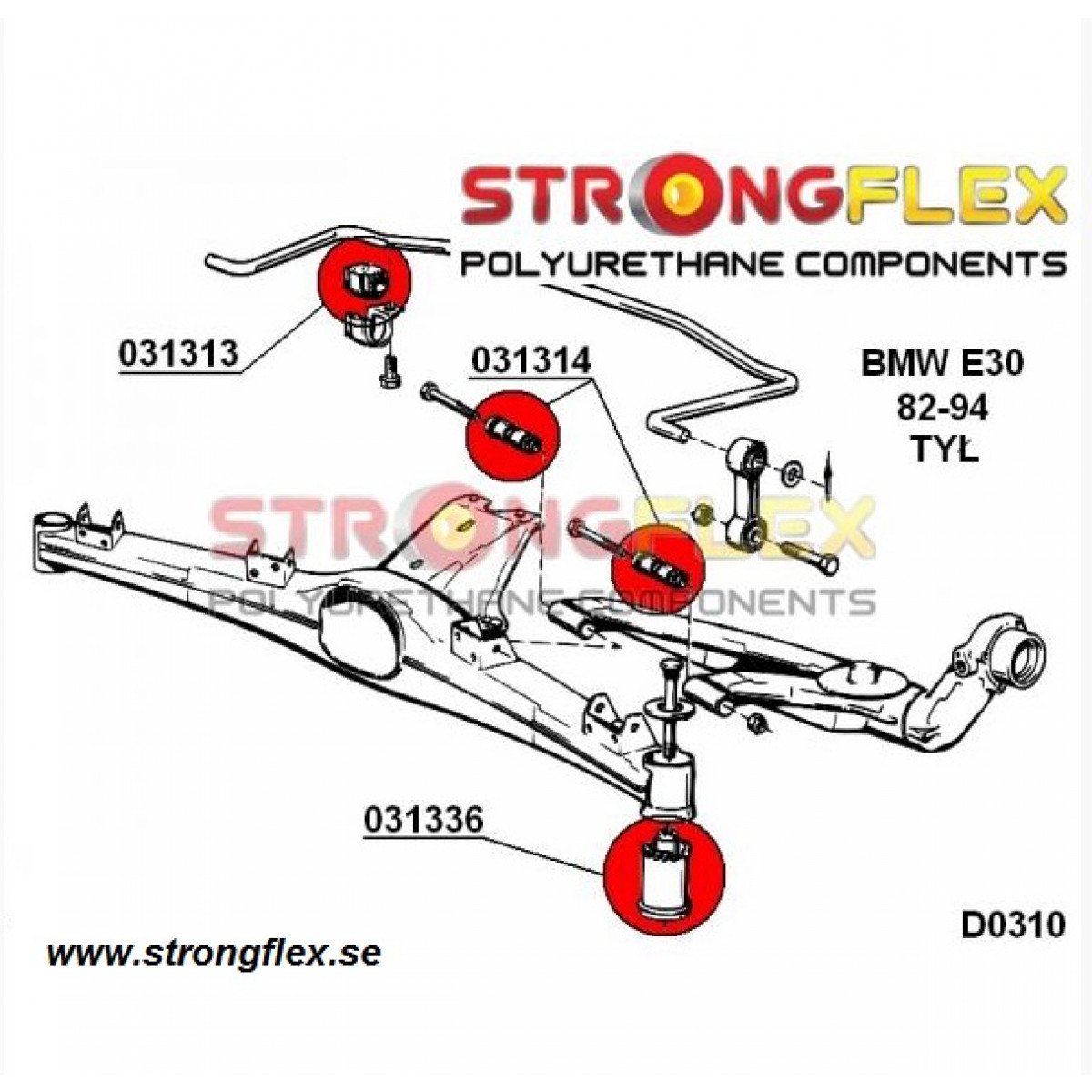 Strongflex BMW E30, Full Suspension Bush KIT, SPORT