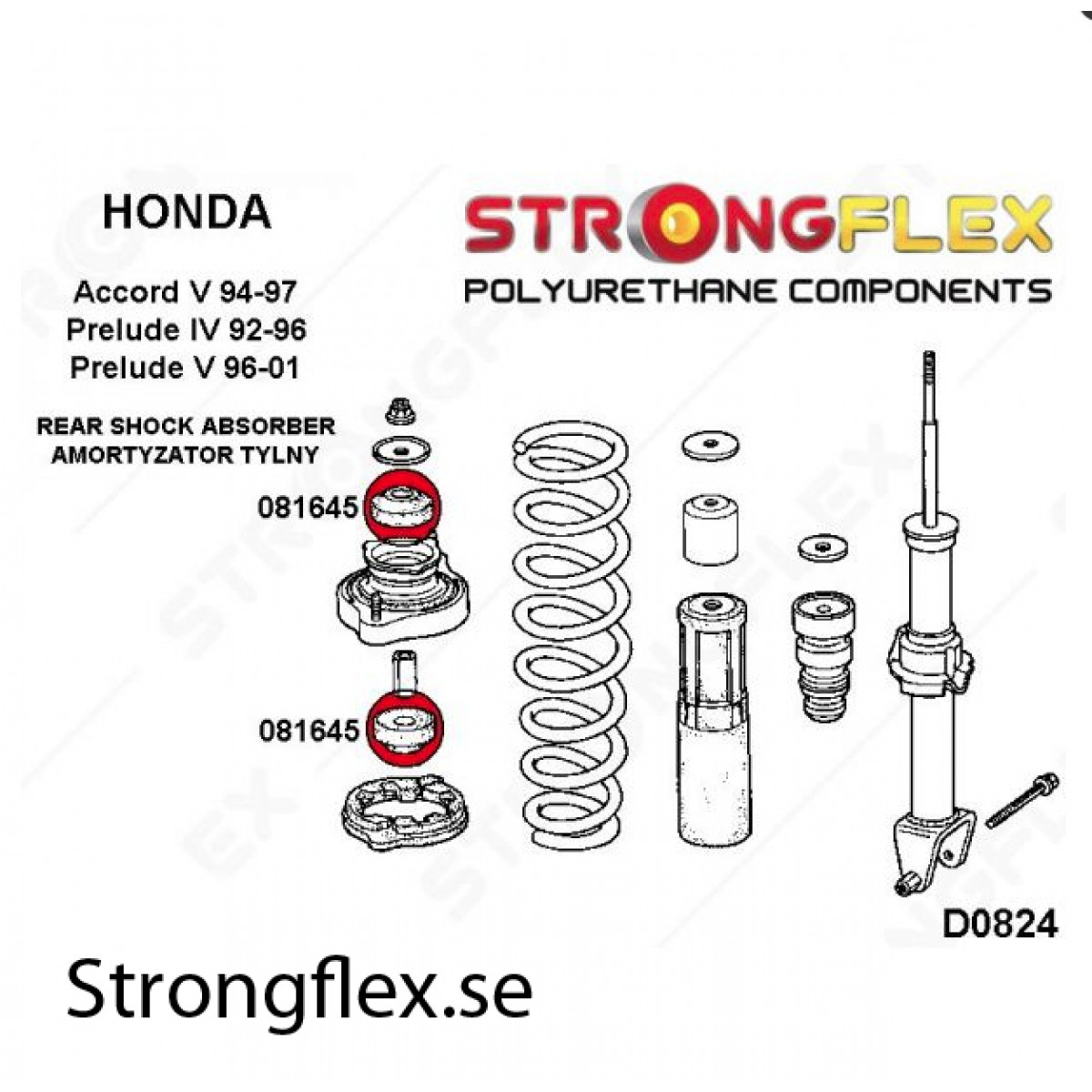 Rear shock absorber mount bush