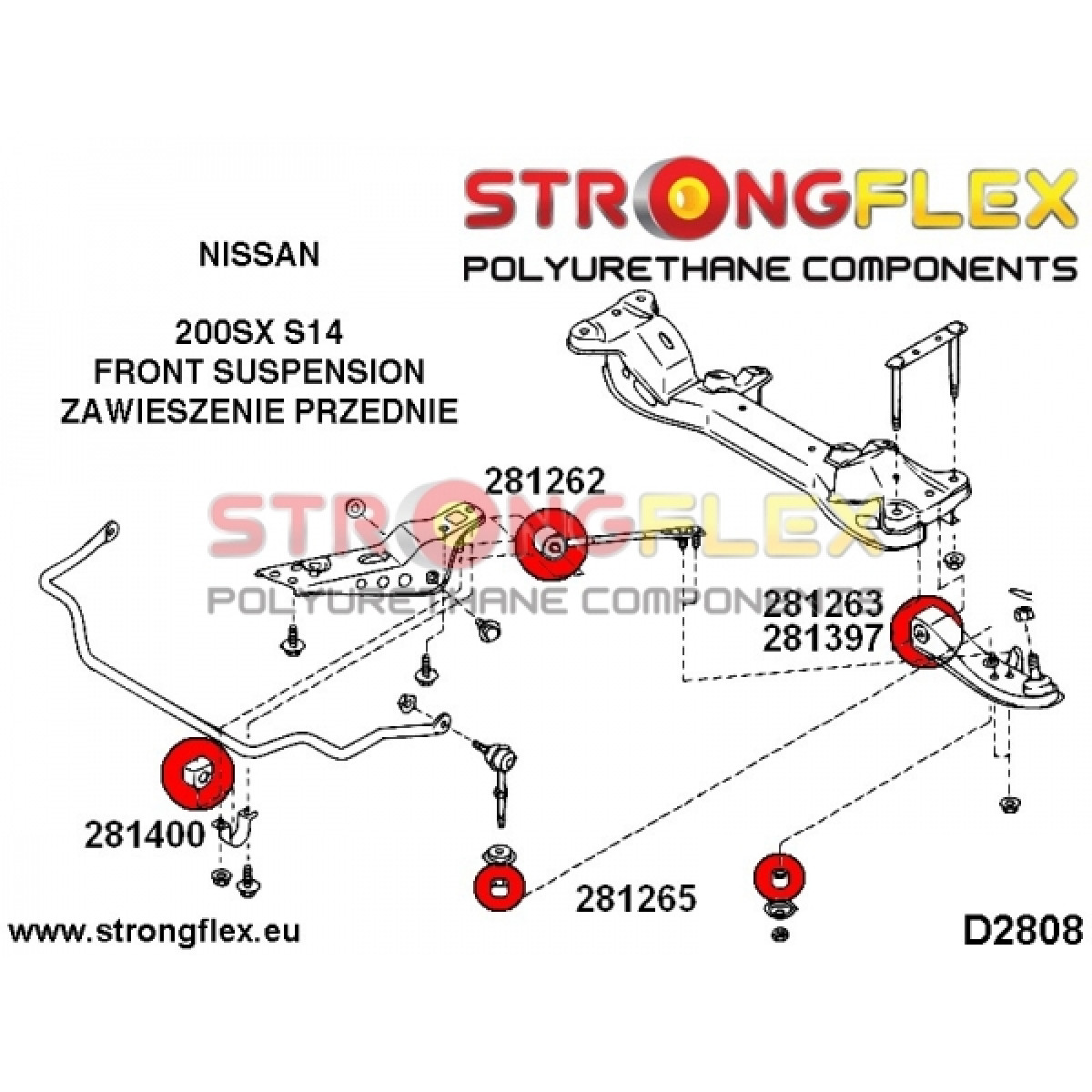 Nissan 200SX S14 Front Suspension Polyurethane Bush KIT